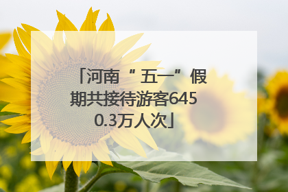 河南“ 五一”假期共接待游客6450.3万人次
